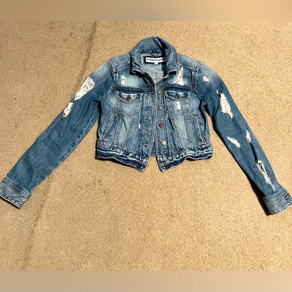 Express Distressed Denim Jacket